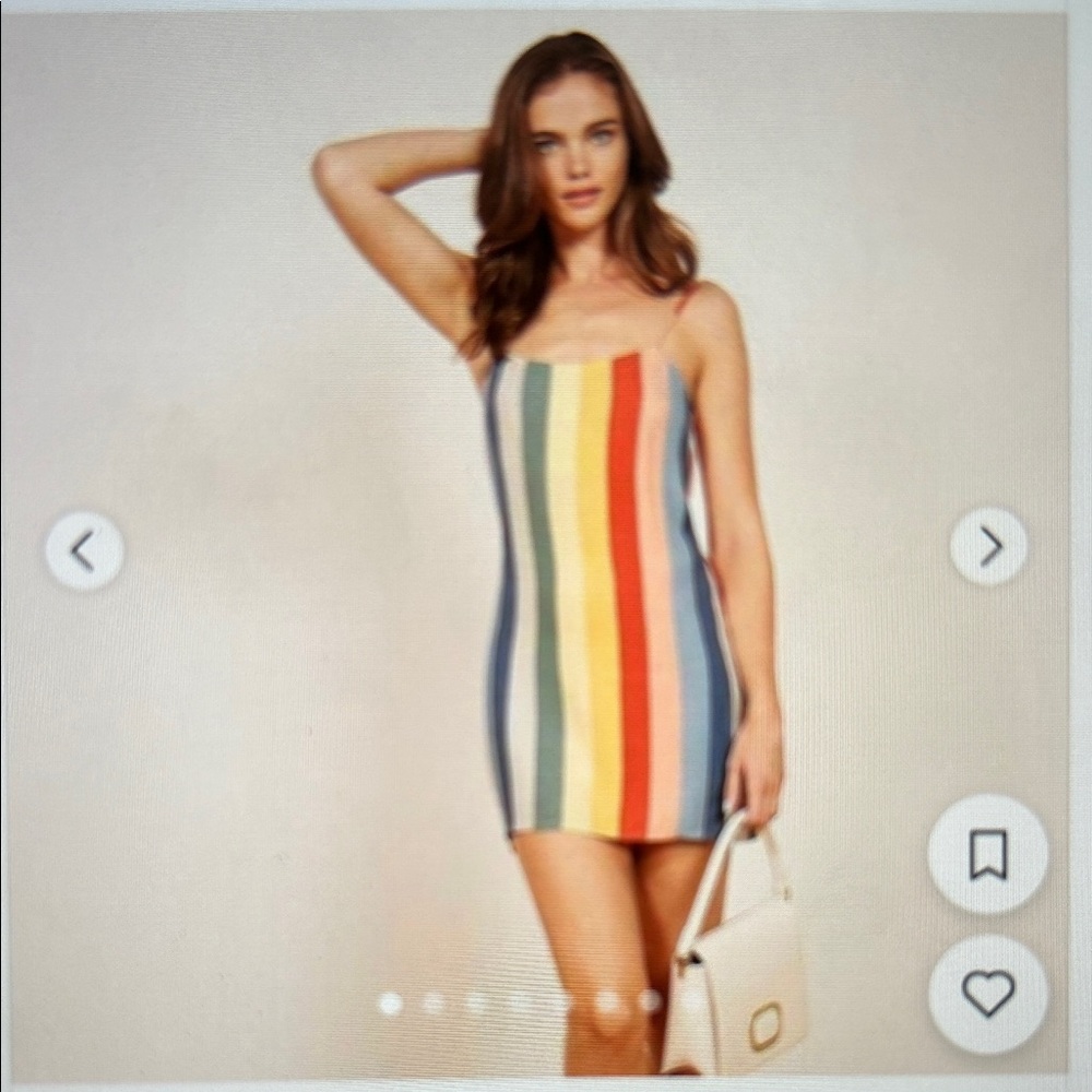 Reformation Multicolor Stripe Spaghetti Strap Mini Dress